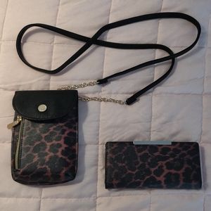 NWT Leopard Print Crossbody & Wallet Set